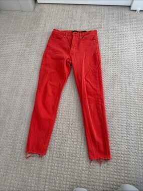 Banana Republic Red High Rise Skinny Cropped Ankle Jeans sz 27